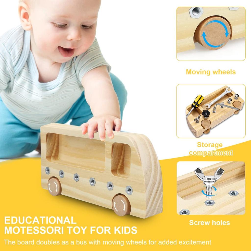 10 шт. детский набор деревянных отверток Монтессори, настоящие инструменты для детей, обучающая сенсорная обучающая игрушка для базовых навыков для детей ясельного возраста дошкольного возраста