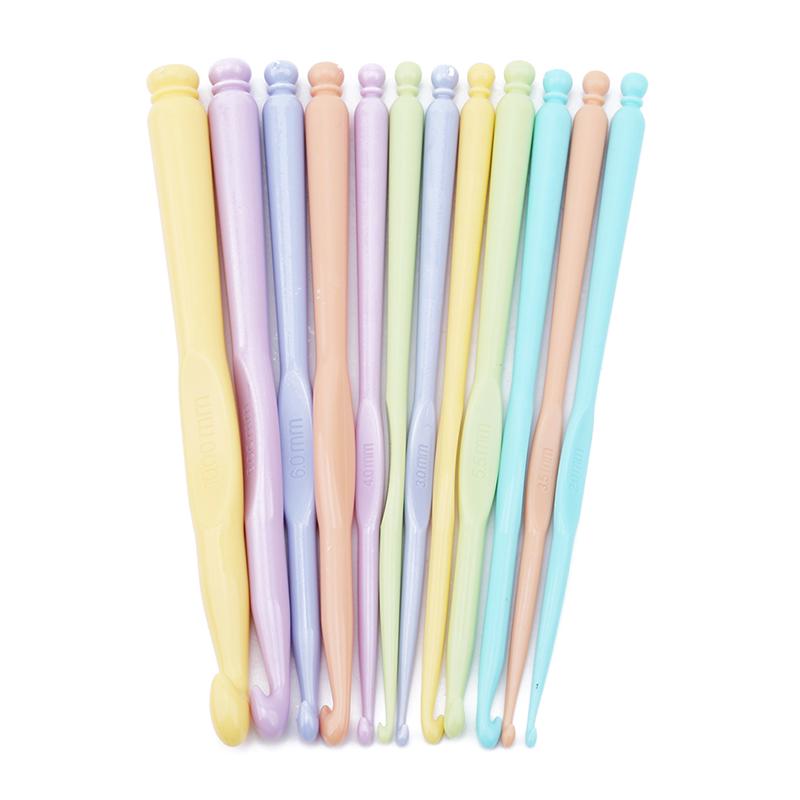 12 шт./компл., набор пластиковых крючков, спицы, швы, инструменты для плетения «сделай сам», принадлежности для домашнего шитья