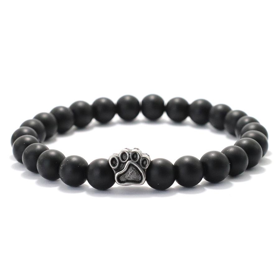 Браслет из натуральных цветных императорских бусин для мужчин из титановой стали с бусинами в виде собачьей лапы для женщин, простой браслет для йоги, ювелирные изделия для мужчин