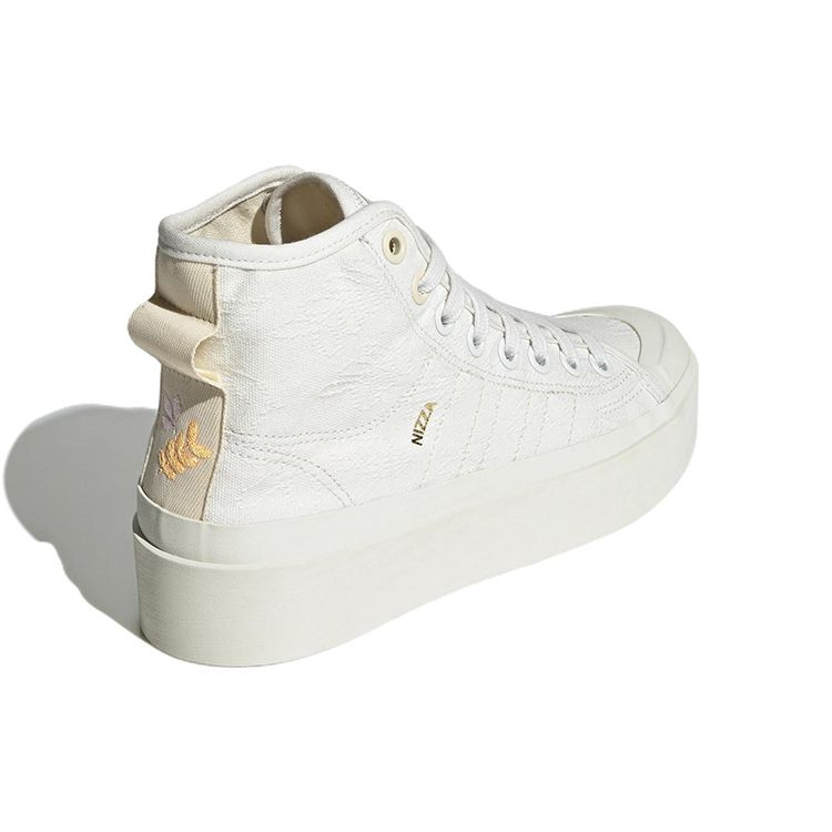 Adidas Nizza Bonega Женские кроссовки с цветочной вышивкой Mid White Crystal-White Wonder-White GZ4299