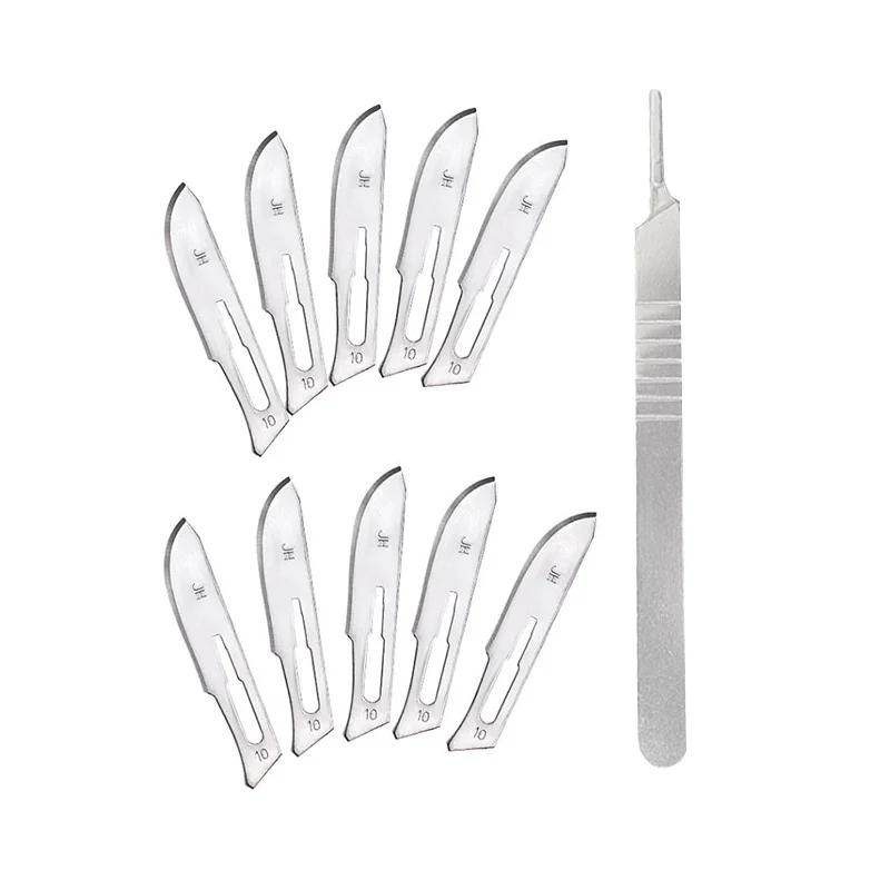 Хирургический скальпель из углеродистой стали с лезвиями и ручкой, скальпель, режущий инструмент своими руками, ремонт печатных плат, хирургический нож для животных, дропшиппинг, хирургический нож