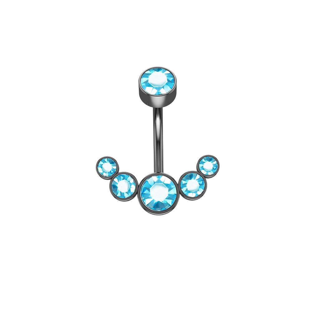 Party Bar 316L Surgical Steel Gifts Women Body Jewelry Belly Button Ring Crystal Curved Navel Ring