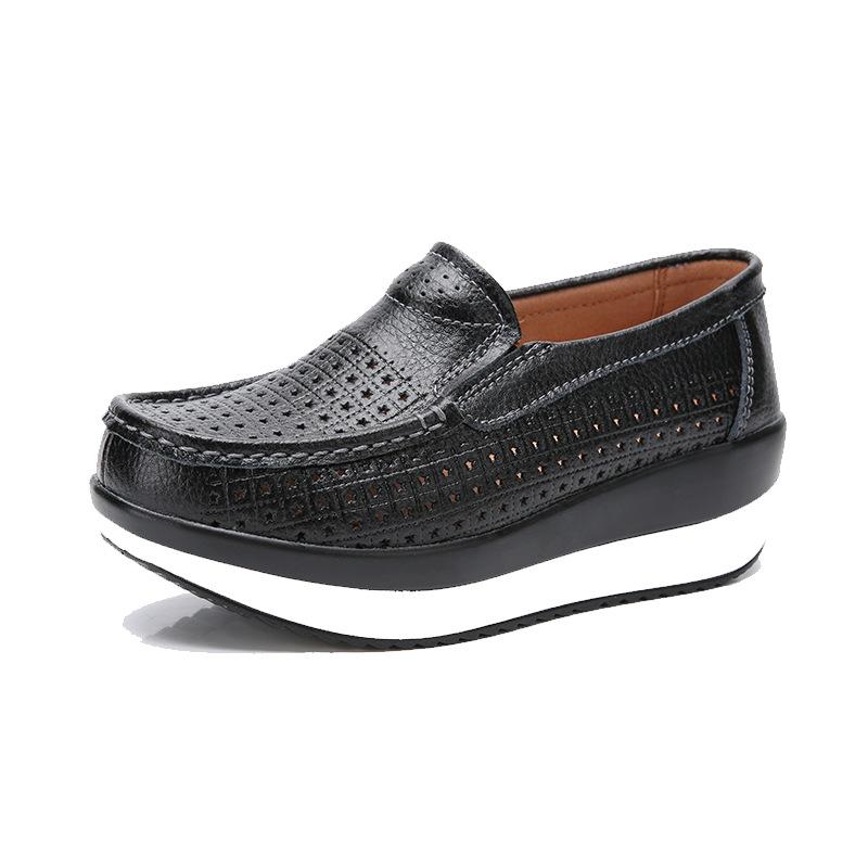 Woman Platform Loafers Summer Ladies Elegant PU Leather Moccasins Shoes Autumn Slip On Casual Fashion Women's Shoes Comfortable