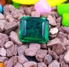 44.05 Carat Green Moldavite Emerald Shape Lab Created Certified Gemstone SN396