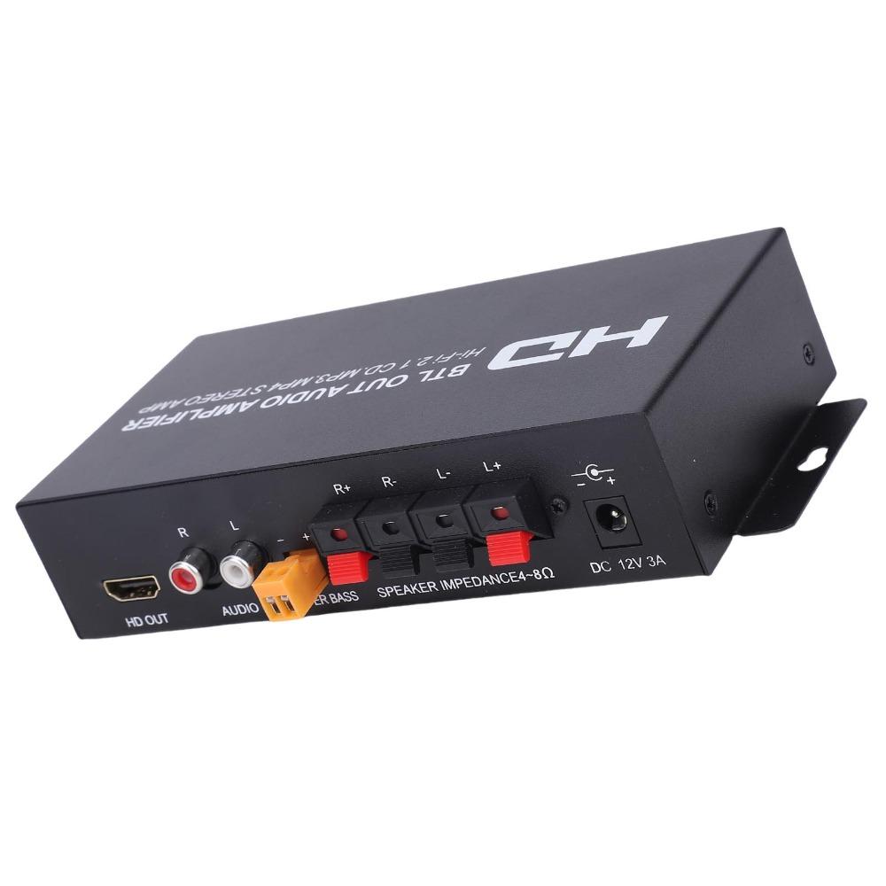 Support HD & AUX Input Dual Channel Sound Receiver HiFi Stereo Amplifier  Car Use