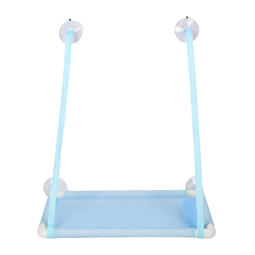 Cat Window Hammock with Suction Cups Space Saving Washable Window Mounted Cat Seat Bed for All Around Sunbath Blue