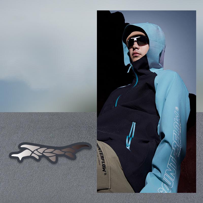 Многофункциональная защитная ветровка Li Ning CF Su Wan Long Jia Series, теплая куртка для кемпинга на открытом воздухе с цветными блоками, с капюшоном и застежкой-молнией AFDT821-2