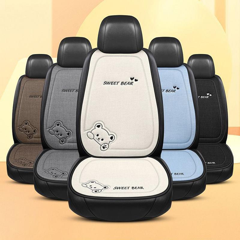 1Pcs Breathable Cartoon Bear Car Seat Cover Non-Slip Cushion for Women's Protection