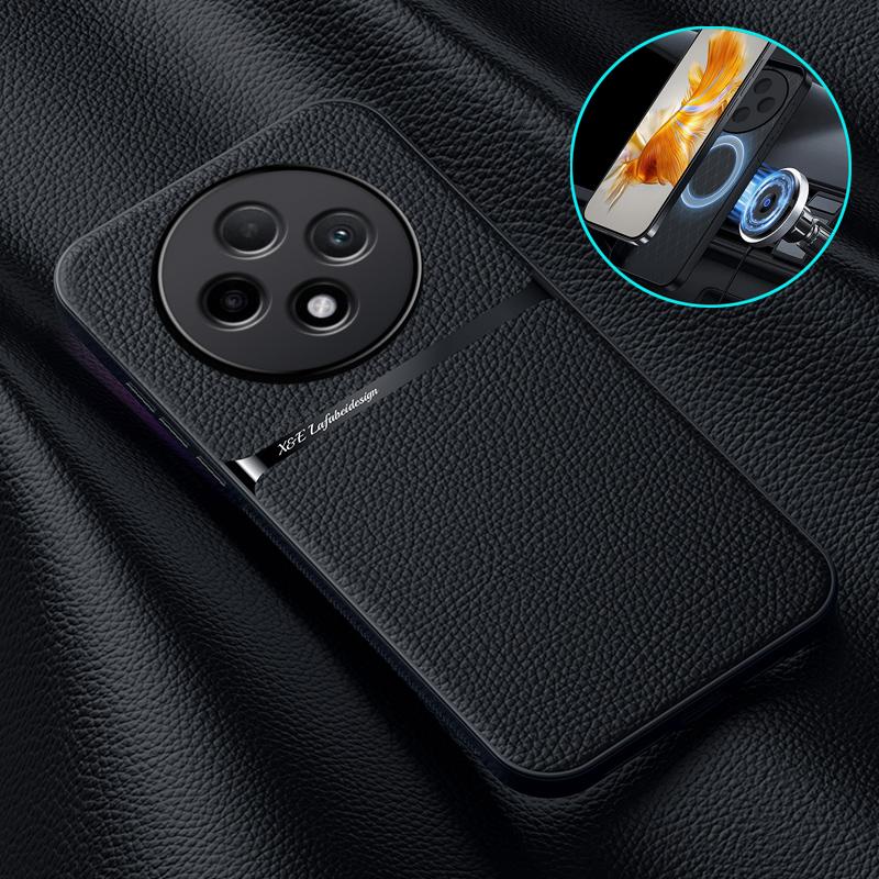 For OPPO Reno 12F 5G Case Car Magnet Holder Leather Phone Cases for Oppo Reno12F Reno 12 F 5G CPH2637 6.7" Shockproof Back Cover