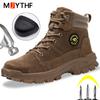 Мужские ботинки высокого качества, защитная обувь, противоударные, противопрокольные рабочие ботинки, неразрушимая обувь со стальным носком, зимние защитные ботинки