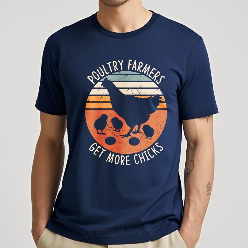 Solid Color Boys short sleeve tshirt Daily Wear Poultry Farmers Get More Chicks Comfort Unisex tees summer teeshirt male tops