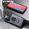 KEYSION Ударопрочный бронированный чехол для Redmi 15C 171мм 173мм Защита выдвижной крышки камеры Металлическое кольцо-подставка Задняя крышка телефона для POCO C85