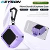 KEYSION Чехол для Bluetooth-наушников для Samsung Buds 4 Pro Силикон+ПК С подставкой для телефона Крючок Ударопрочный чехол для Galaxy Buds4 4 Pro