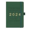 Faux Leather Cover 2024 Planner Notebook 12 Monthly Weekly Agenda Notebook with Elastic Closure Pen Loop Series