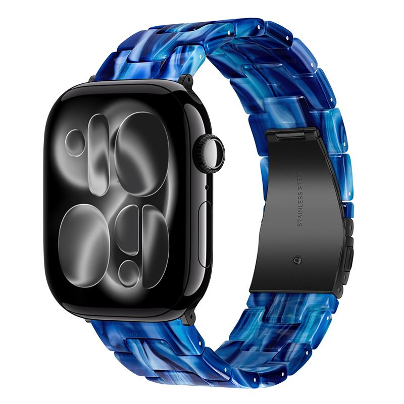 Роскошный полимерный ремешок для Apple Watch Ultra 3 2 49 мм 11 10 42 мм 46 мм Звеньевой браслет Iwatch Серии 9 7 8 6 5 SE3 45 мм 41 мм 40 мм 44 мм