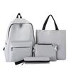 4pcs New Fashion Schoolbag Shoulder Handheld Large Capacity Shoulder Bag Simple Backpacks