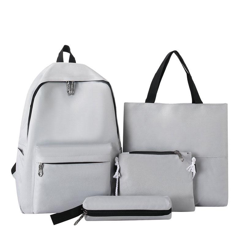 4pcs New Fashion Schoolbag Shoulder Handheld Large Capacity Shoulder Bag Simple Backpacks