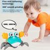 Crawling Crab Baby Toys with Music LED Light Up Musical Toys for Toddler Automatically Avoid Obstacles Interactive Toys for Kids
