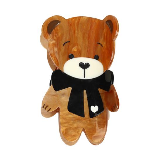 Hair Clip Cartoon Bear Shape Acrylic Back Head Hair Claw Anti-slip Teeth Half-Tied Hairstyles Large Shark Hair