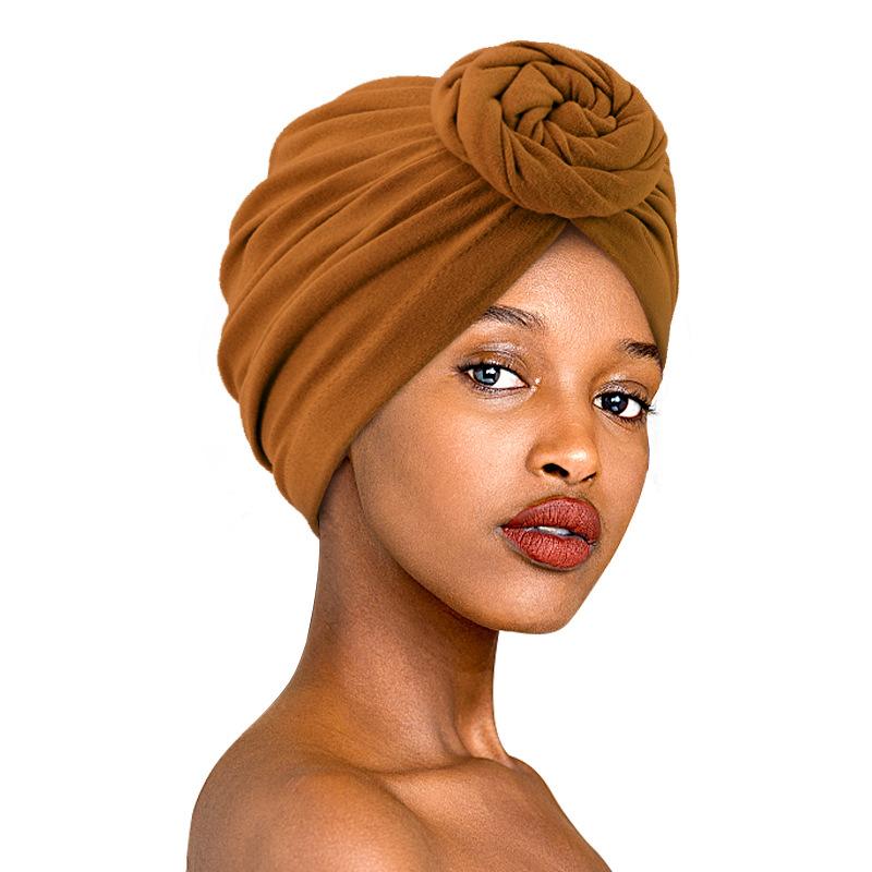 New Donut Turban Caps For Women Stretch Hijab Cap Muslim Soft Cotton Headscarf Bonnet Hat Ladies Headband Turbans Headwrap