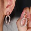 Двойные кольца Huitan Interlock Design Drop Earrings Brilliant Fashion Novel Jewelry для свадебной вечеринки Великолепные женские аксессуары