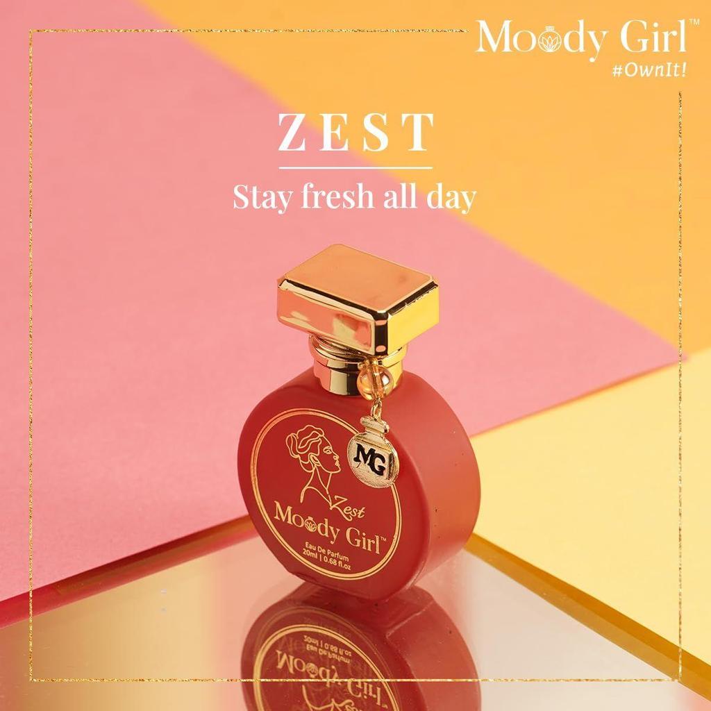 Moody Girl Ayesha's Favourite Zest, Every Day Perfume For Women, Fruity & Gardenia, Skin Friendly, E 20ml | 0.68 Fl.oz