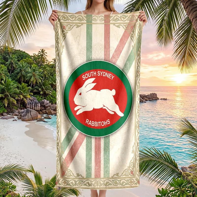 Модное пляжное полотенце South Sydney Rabbitohs, портативное, мягкое, быстросохнущее, для плавания, кемпинга, отпуска