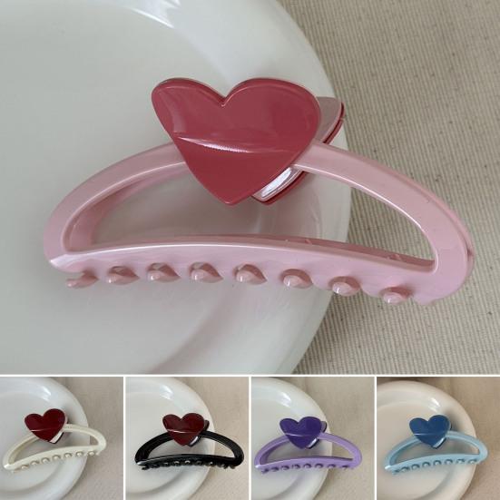 Hair Claw, Heart Design Hair Clip for Women, Stable Grip Back Head Hair Claw for Various Hairstyles Daily Wear Special Occasions