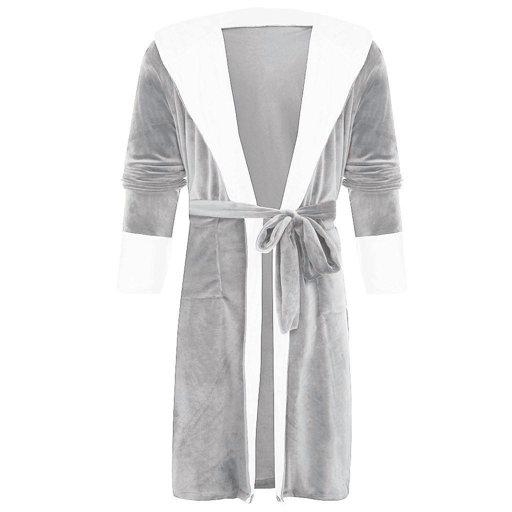 Women Winter Plush Lengthened Shawl Bathrobe Home Clothes Long Sleeved Robe Coat
