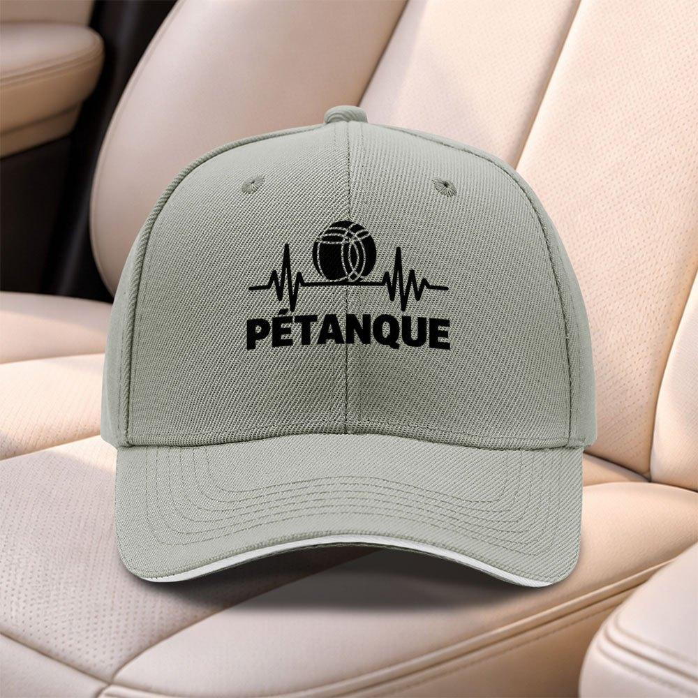 French Boules Heartbeat Baseball Cap Adjustable Duckbill Hat For Men Women Travel Sports Fishing Gift
