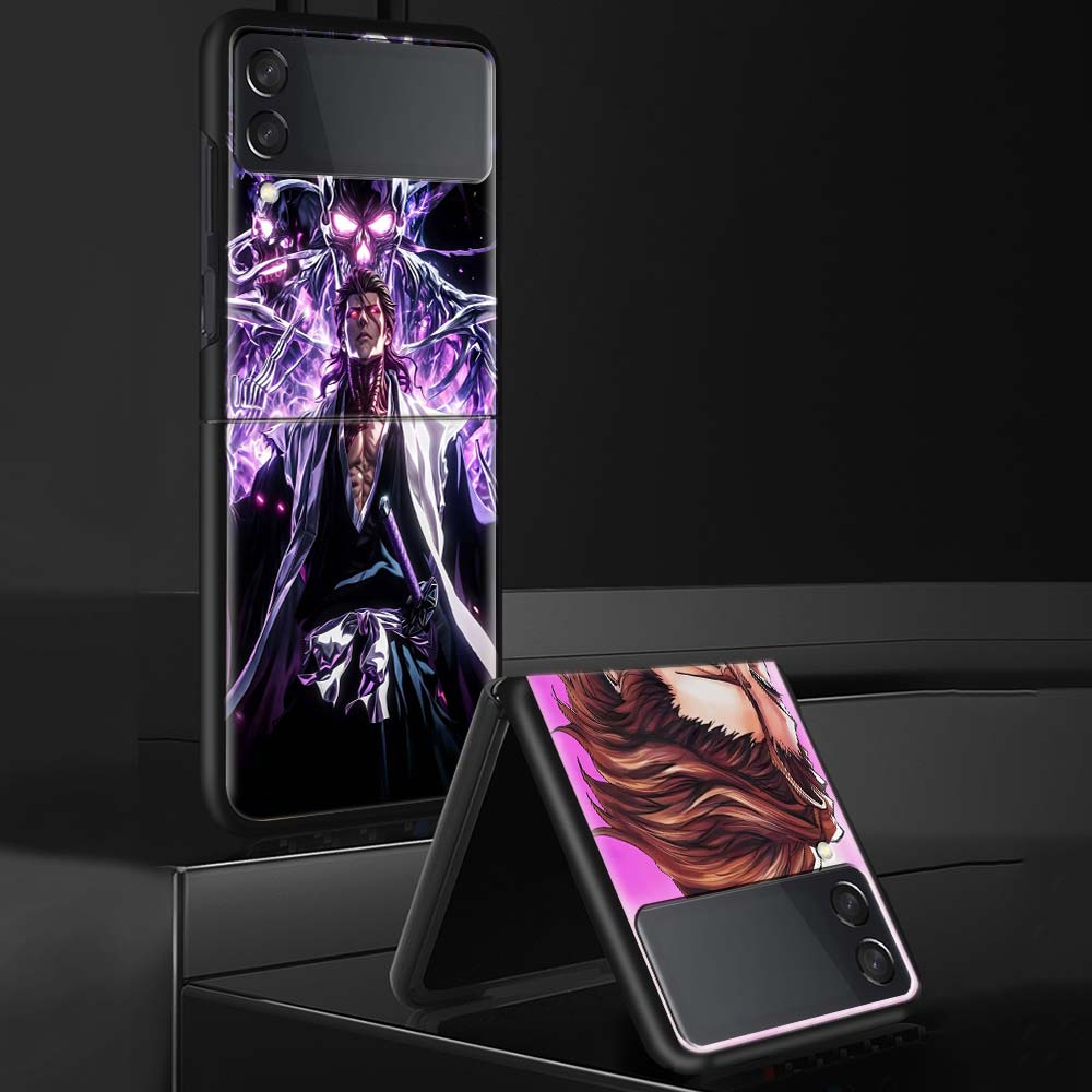 Aizen Sousuke Bleach Phone Case For Samsung Galaxy Z Flip 7 6 5 4 3 5G Shockproof Cover Z Flip7 Flip6 ZFlip5 Flip3 Flip4 Luxury