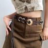 Ethnic Coconut Shell Belt Jeans Decor Beads Knitted Waistband  Waist Accessories