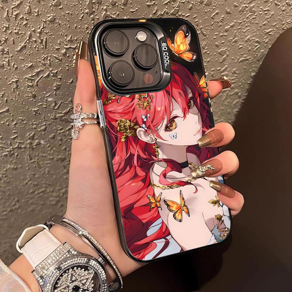 HSR Himeko Translucent Mobile Phone Case for iPhone 17 16 15 14 13 12 11 X XR XS Air Pro Max Plus Colorful Cover