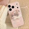 Милый кот подходит для чехла iPhone 17promax iphone16 магнитный держатель 15 девчачий розовый 13 мягкий чехол