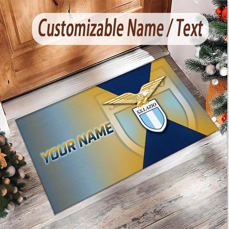 Personalized Crystal Velvet Carpet Lazio FC Pattern Non Slip Floor Rug
