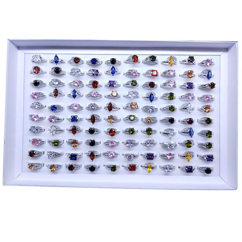 10 шт. простые модные кольца с кристаллами циркона, ювелирные изделия, женские кольца allry