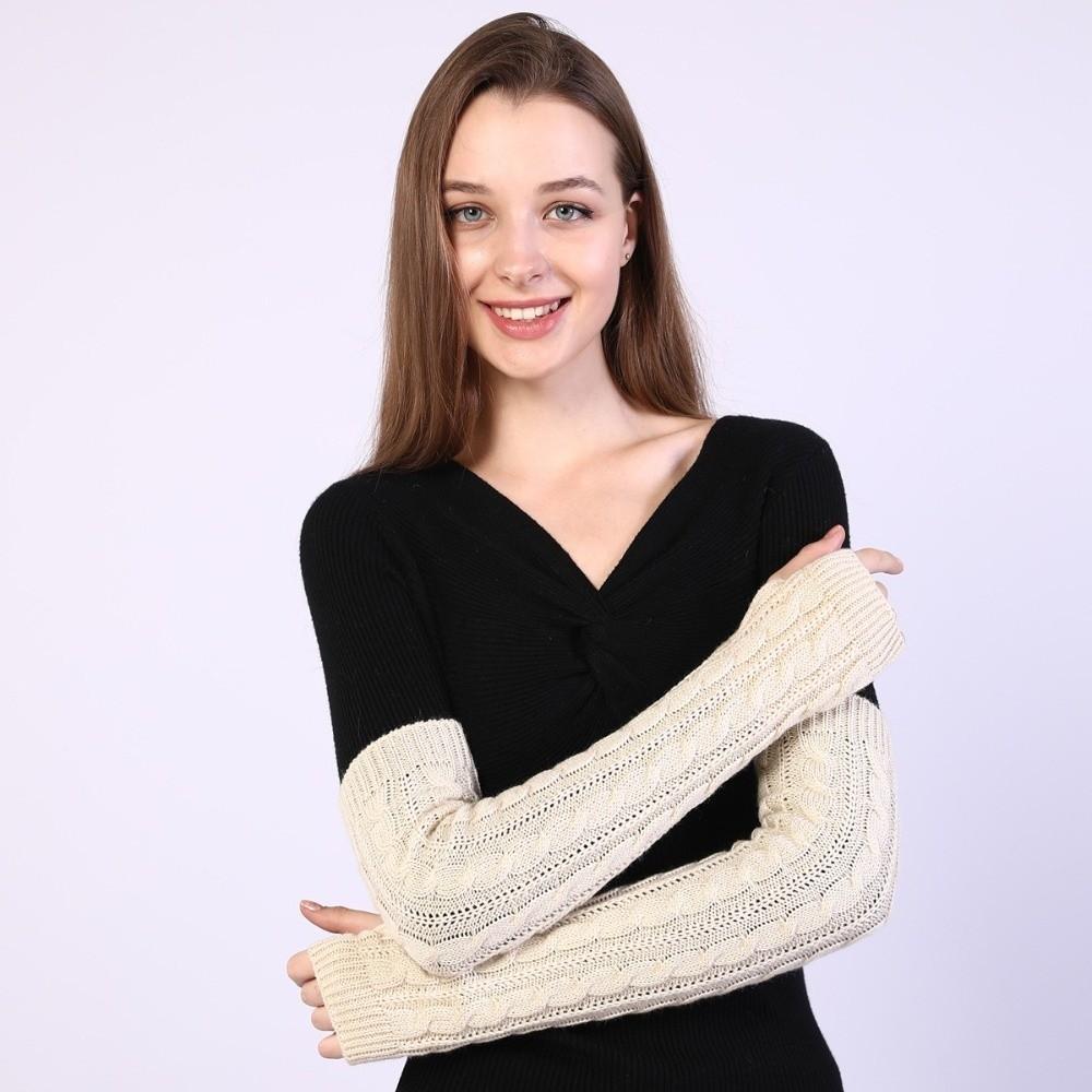 Solid Color Arm Wrist Sleeve Long Hand Warmer Gothic Over Elbow Gloves Winter