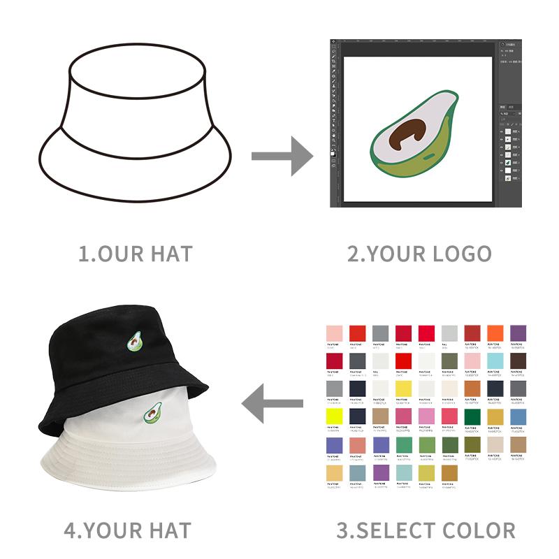 MOTE-ZA21 Women Men Unisex Adult Blank Custom Bucket Hat Custom Bucket Hat Embroidery Logo Fisherman Bucket Cap With Logo