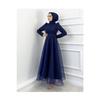 Hijab Evening Dress Organza Glitter Tulle Evening Dress