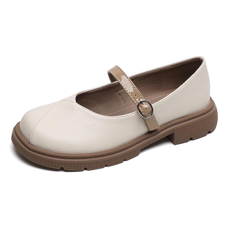 Women's 2023 Thick-Soled Mary Jane Loafers - Spring/Autumn Round-Toe Chunky Heel, Soft Sole