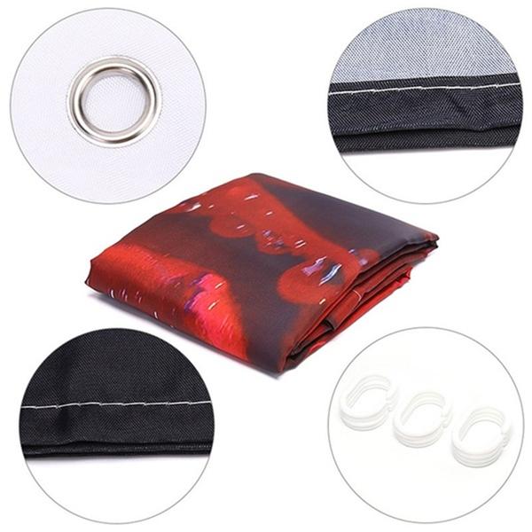 4 Styles Red Rose Shower Curtain Bathroom Set Valentine's Day Series Pattern Waterproof Bathroom Mats Rugs Carpets Toilet Lid Cover Set