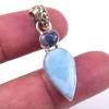 Natural Republic Larimar, Kyanite 925 Solid Sterling Silver Pendant 1.50'' G4j00