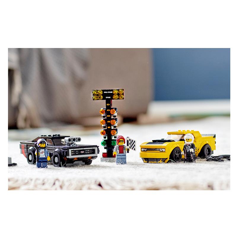 LEGO Speed Super Racing Пластиковые Строительные Блоки Dodge Challenger SRT Demon&1970 Dodge Charger R/T 301-600 шт.
