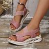 Модная обувь для женщин Лето 2025 Модные туфли на платформе и танкетке Удобные больших размеров 36-43 Женские сандалии Сандалии женские нескользящие