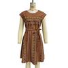 GMXIA Платье в полоску в курортном стиле весна/лето с поясом-завязкой, юбка А-силуэта, платье средней длины