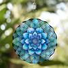 1pc 10-Inch Hanging Wind Chime, Mandala Flower Theme Pattern, with 360° Rotating Hook Art Wind Chime