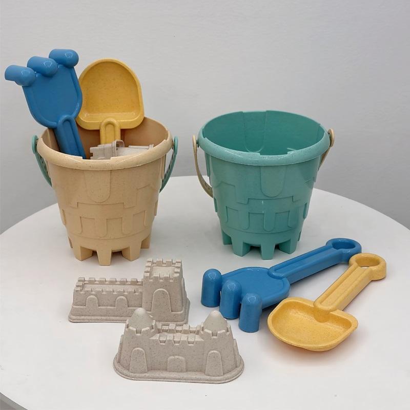 Kids Beach Sand Toys Kit, Large Sand Shovel Rake & Molds Sand Castle Building Set, Outdoor Summer Travel Toy Gift for Boys Girls