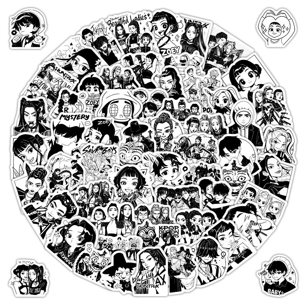 104 Охотник на ведьм K-pop Двумерная мультяшная анимация Граффити наклейка Наклейка на стакан для воды