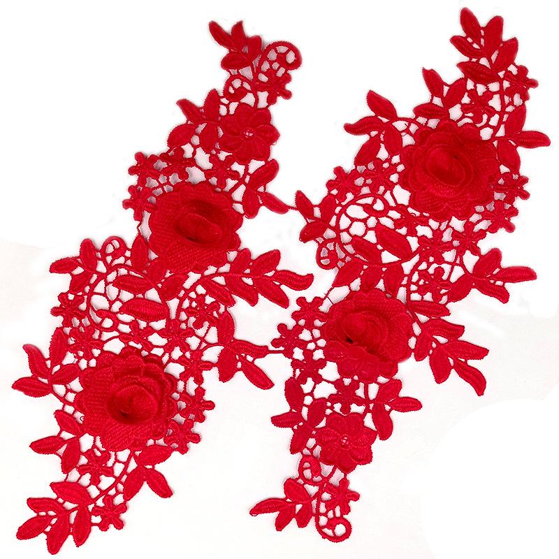 Embroidery Three-Dimensional Hollow DIY Embroidery Pair Lace Lace Accessories Polyester Filamentation Applique Floating Flower