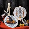 Halloween Gothic Embroidery Starter Kit Material Package Bat Skull Hat Bowl Cross Stitch Kit Beginners Embroidery Lovers Gift